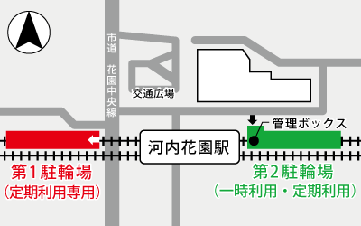近鉄河内花園駅周辺地図