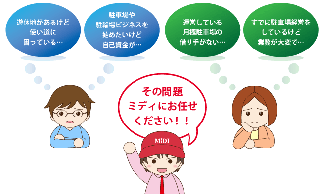 遊休地問題はミディにお任せください